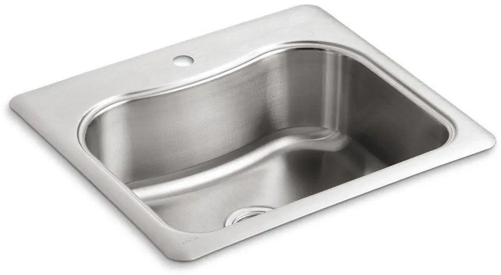 Kohler 3362-1-NA Staccato 25 x 22 in 1 Hole Stainless Steel Single Bowl Drop-in Kitchen Sink