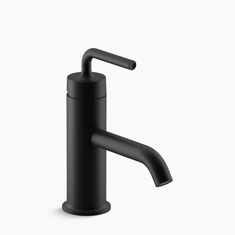 KOHLER 14402-4A-BL Purist Single Handle Monoblock Bathroom Sink Faucet in Matte Black
