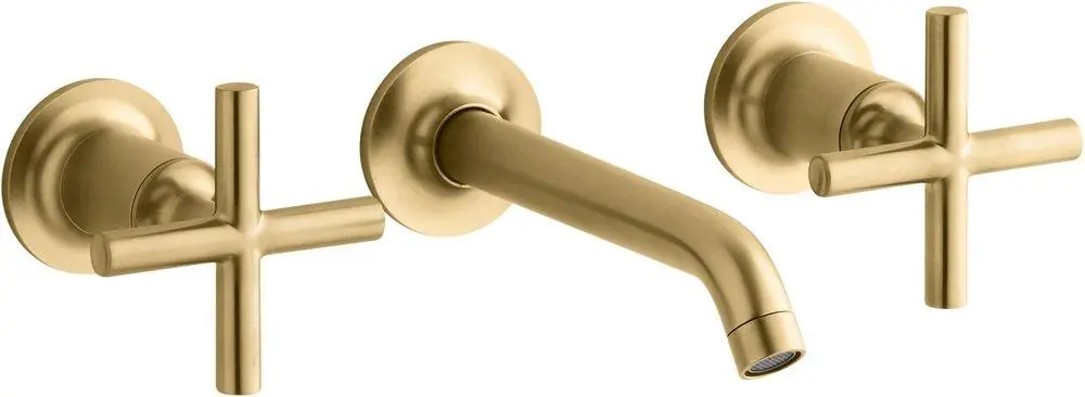 Kohler T14413-3-2MB Purist Two Handle Wall Mount Widespread Bathroom Sink Faucet
