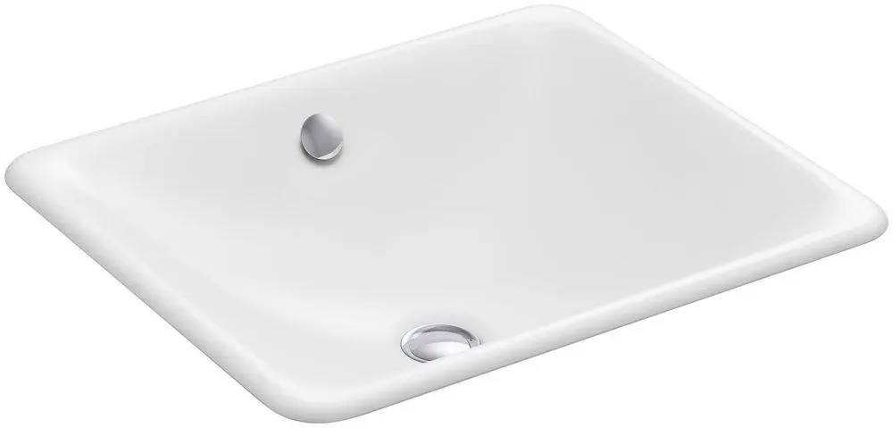 Kohler 5400-0 Iron Plains 18-9/16 x 15-3/4 in. Rectangular Dual Mount Bathroom Sink in White