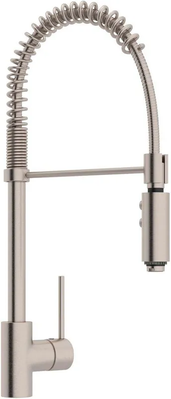 Rohl LS64L-STN-2 Pirellone Single Handle Pull Down Kitchen Faucet in Satin Nickel