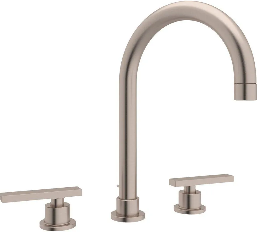 Rohl A2228LMSTN-2 Modern Two Handle Widespread Bathroom Sink Faucet in Satin Nickel