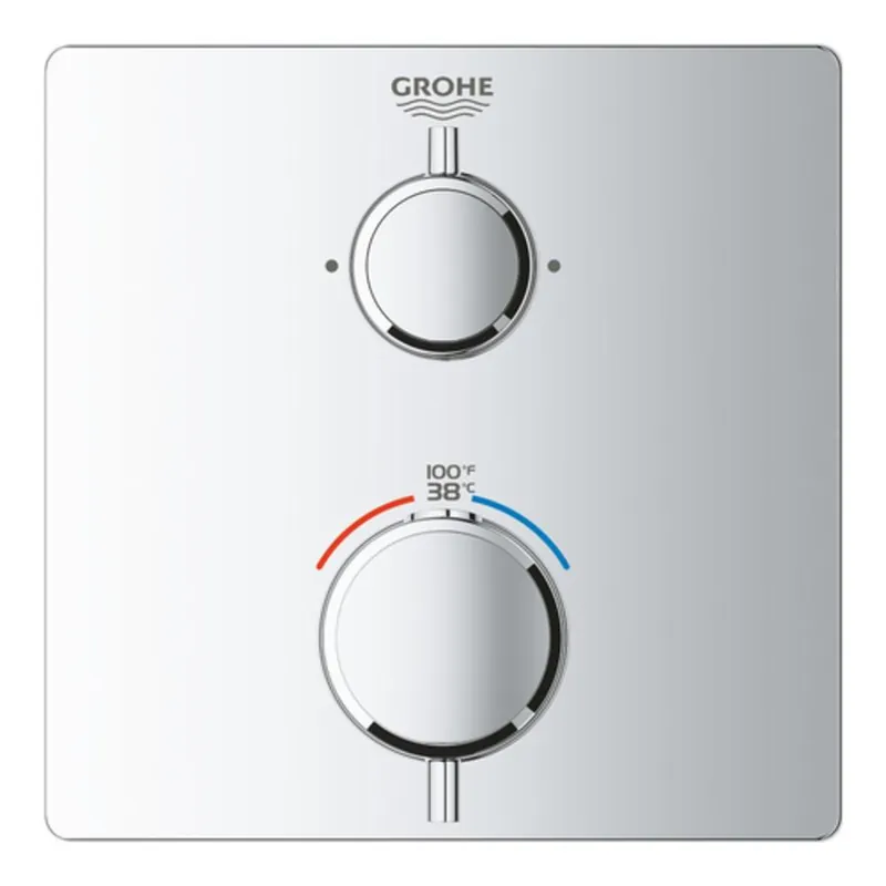 GROHE 24111000 Grohtherm Two Handle Thermostatic Valve Trim in StarLight Chrome