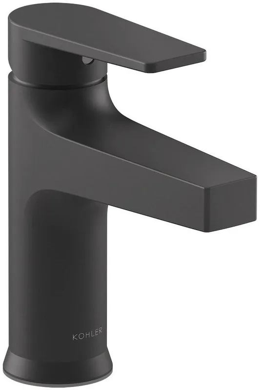 KOHLER 74013-4-BL Taut Single Handle Monoblock Bathroom Sink Faucet in Matte Black
