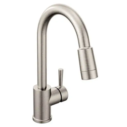 Moen 46201CSL Cleveland Faucet Edgestone Single Handle Pulldown Kitchen Faucet Classic Stainless
