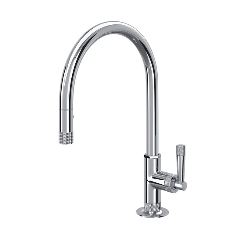 Rohl MB7930LMAPC-2 Graceline Pull-Down Kitchen Faucet With C-Spout Polished Chrome
