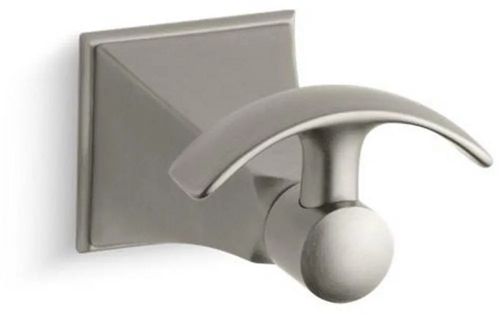 Kohler 492-BN Memoirs Stately 1 Robe Hook in Vibrant Brushed Nickel