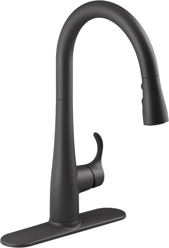 Kohler 22036-BL Simplice Single Handle Pull Down Kitchen Faucet in Matte Black
