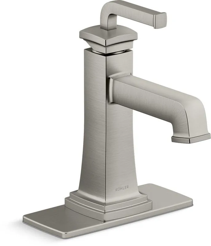 Kohler 27400-4-BN Riff Single Handle Monoblock Bathroom Sink Faucet in Vibrant Brushed Nickel