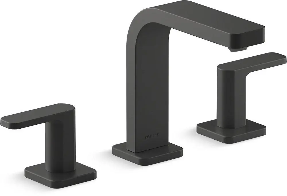 Kohler 23484-4-BL Parallel Two Handle Widespread Bathroom Sink Faucet in Matte Black