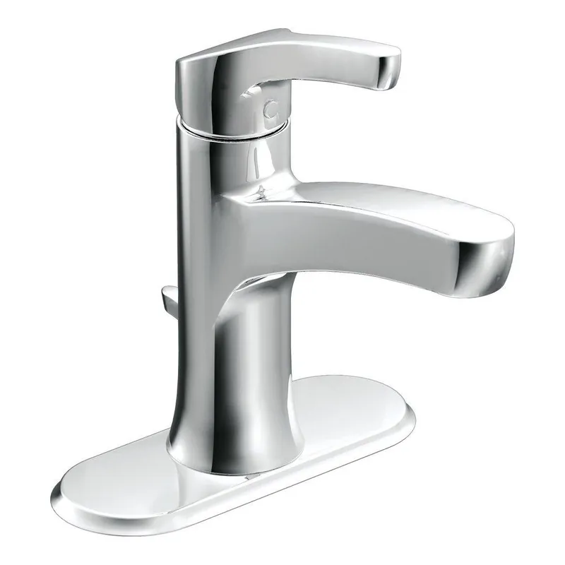 Moen WSL84733 Danika Single Handle Centerset Bathroom Sink Faucet in Polished Chrome