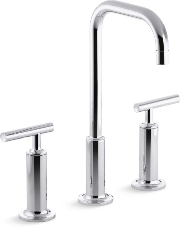 Kohler 14408-4-CP Purist Two Handle Widespread Bathroom Sink Faucet in Polished Chrome