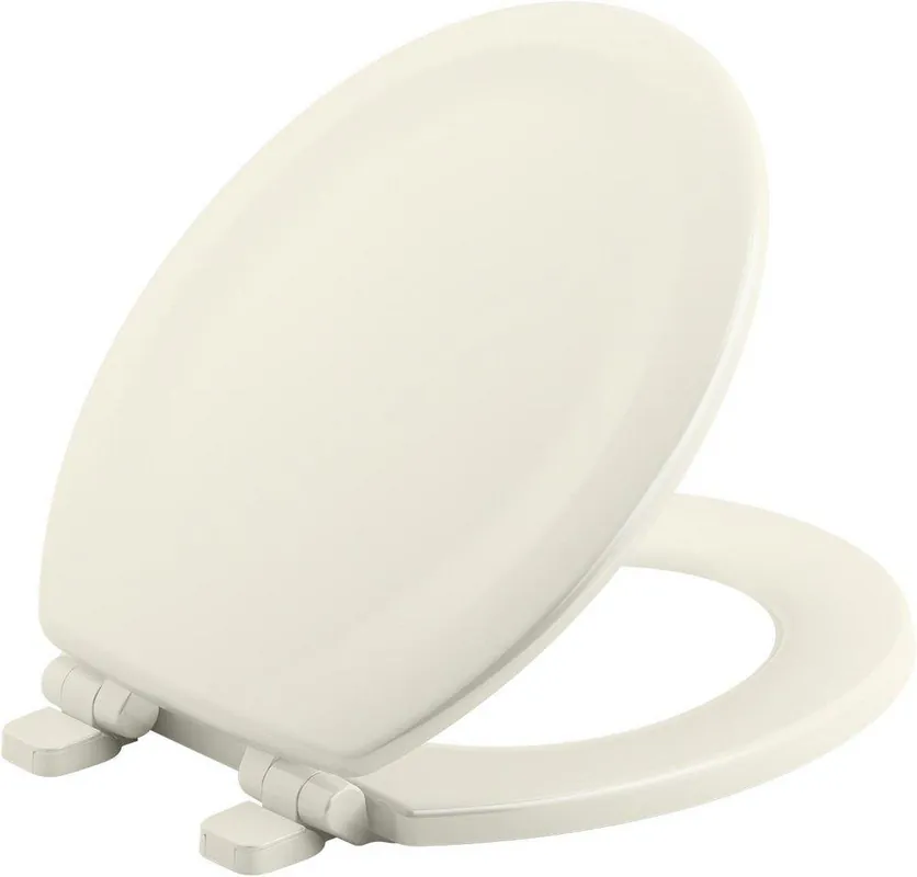 KOHLER 20467-96 Stonewood Quiet-Close Round Closed Front Toilet Seat in Biscuit