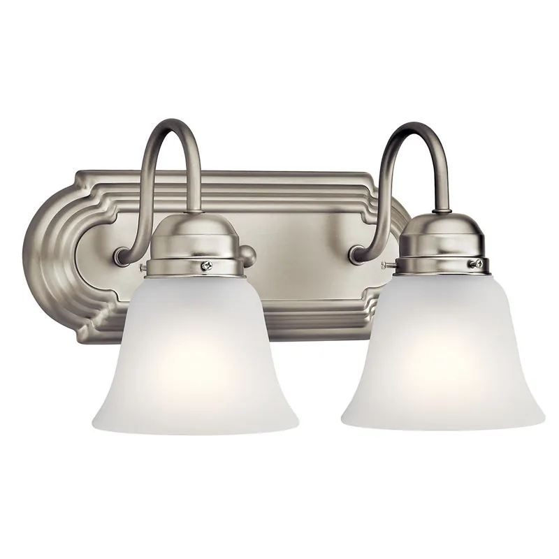 Kichler 5336NIS The Modern Lines of This 12.25 Inch 2-Light Bath Light Fixture Brushed Nickel