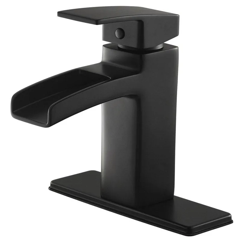 Pfister LG42-DF0B Kenzo Single Handle Centerset Bathroom Sink Faucet in Black