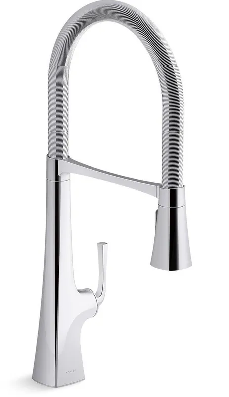 KOHLER 22060-CP Graze Single Handle Pull Down Kitchen Faucet in Polished Chrome