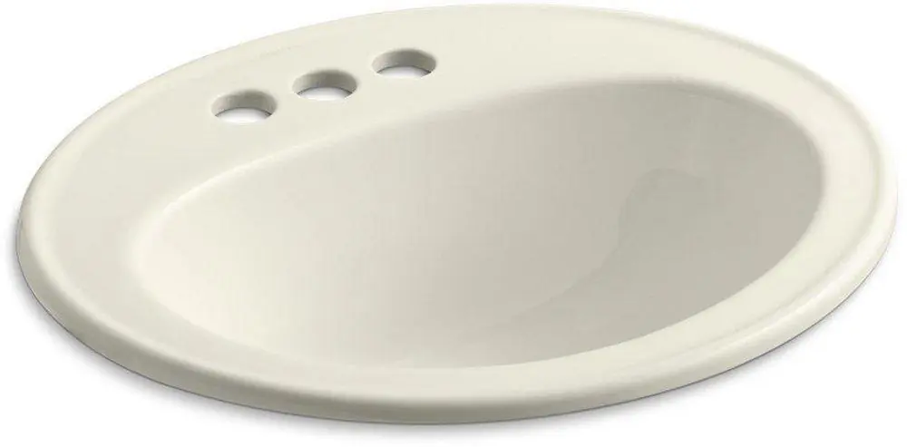 Kohler 2196-4-96 Pennington 20-1/4 x 17-1/2 in. Oval Drop-in Bathroom Sink in Biscuit