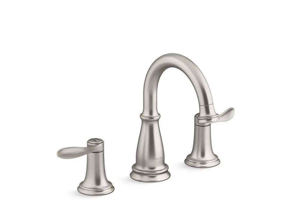 KOHLER 27380-4-BN Bellera Two Handle Widespread Bathroom Sink Faucet in Vibrant Brushed Nickel