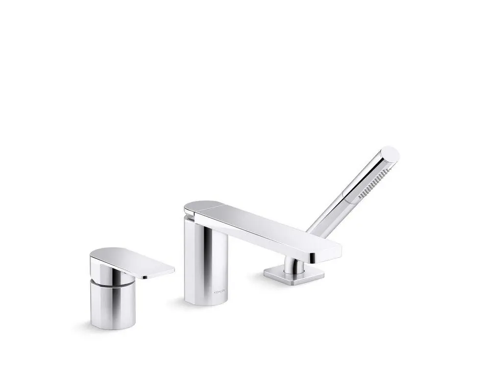 Kohler 23488-4-CP Parallel Single Handle Roman Tub Faucet with Handshower