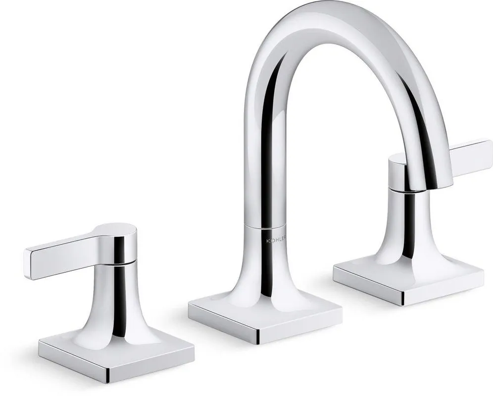 KOHLER 28125-4-CP Venza Two Handle Widespread Bathroom Sink Faucet in Polished Chrome
