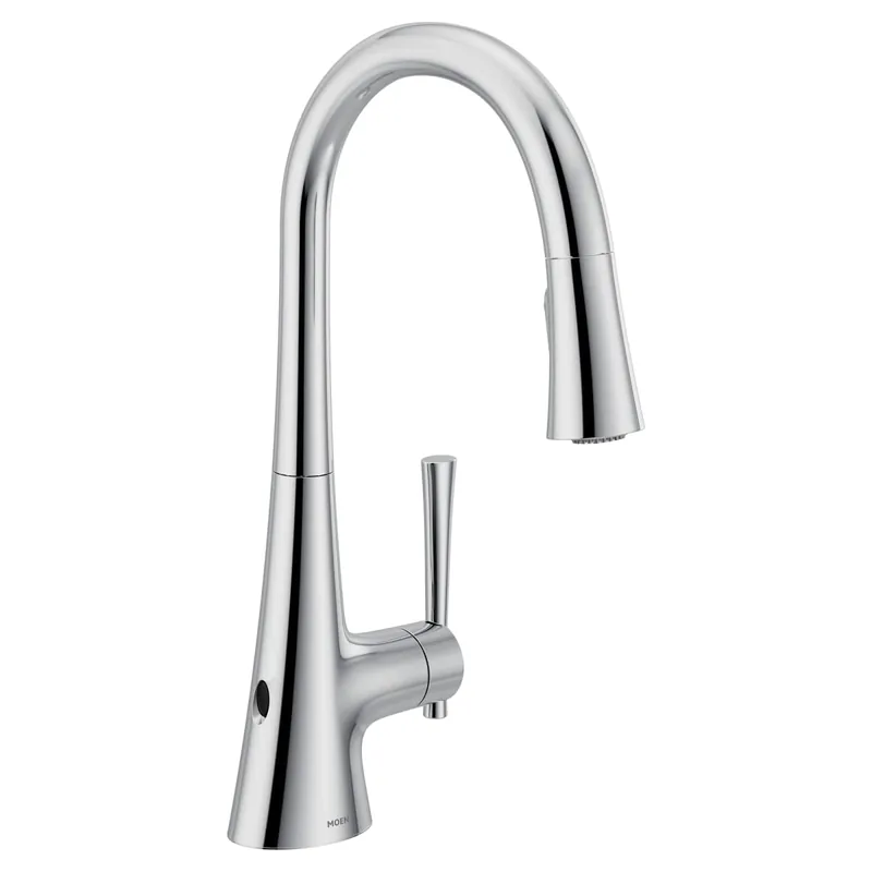 Moen 9126EWC Kurv Touchless 1-Handle Pull-Down Sprayer Kitchen Faucet with MotionSense Wave and Power Clean in Chrome