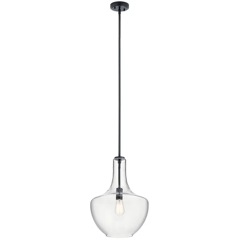 Kichler 42046BK The Everly 19.75 one light bell shaped pendant