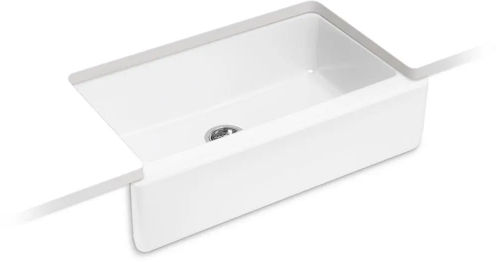 Kohler 6546-0 Dickinson 33-1/16 x 19-9/16 in. No-Hole Cast Iron Single Bowl Undermount Kitchen Sink