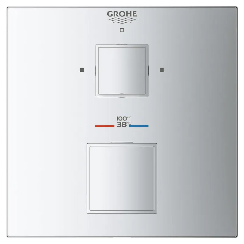 GROHE 24158000 Grohtherm Two Handle Thermostatic Valve Trim in StarLight Chrome