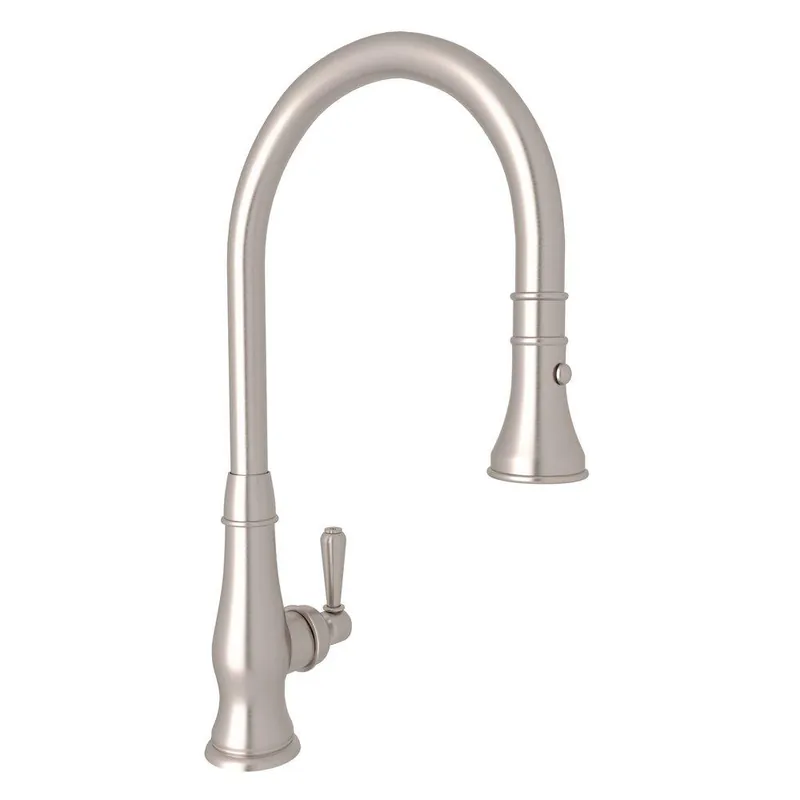 Rohl A3420LMSTN-2 Patrizia Single Handle Pull Down Kitchen Faucet in Satin Nickel