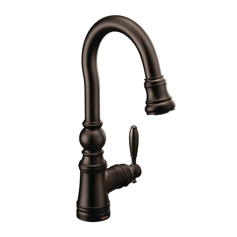 Moen S53004ORB Weymouth Single Handle Pull Down Bar Faucet in Oil Rubbed Bronze
