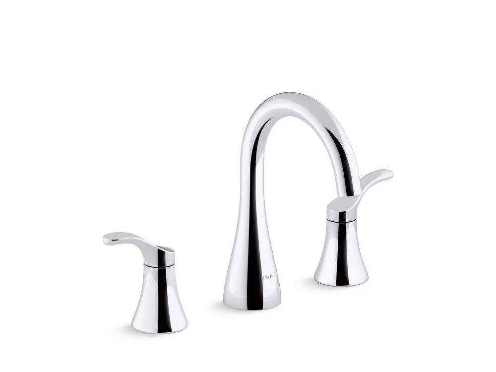 KOHLER 27390-4-CP Simplice Two Handle Widespread Bathroom Sink Faucet in Polished Chrome