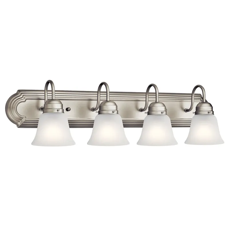 Kichler 5338NIS The Modern Lines of This 30in 4-Light Bath Light Fixture in a Brushed Nickel Finish