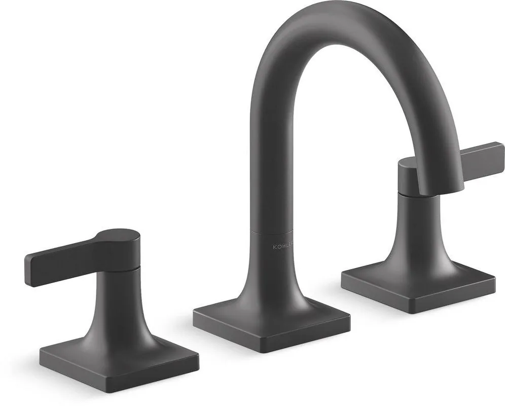 Kohler 28125-4-BL Venza Two Handle Widespread Bathroom Sink Faucet in Matte Black