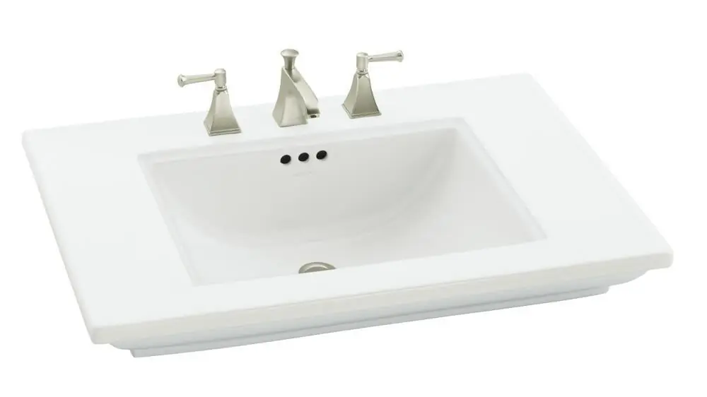 KOHLER 2269-8-0 Memoirs Stately 30-11/16 x 22-3/16 in. Rectangular Dual Mount Bathroom Sink