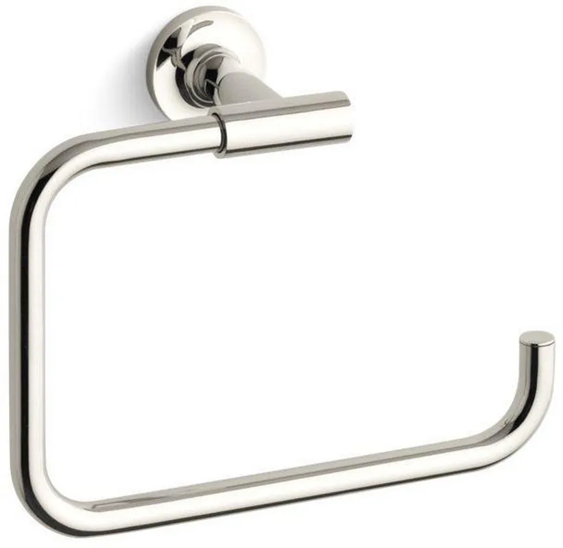 Kohler 14441-SN Purist Rectangular Open Towel Ring in Vibrant Polished Nickel