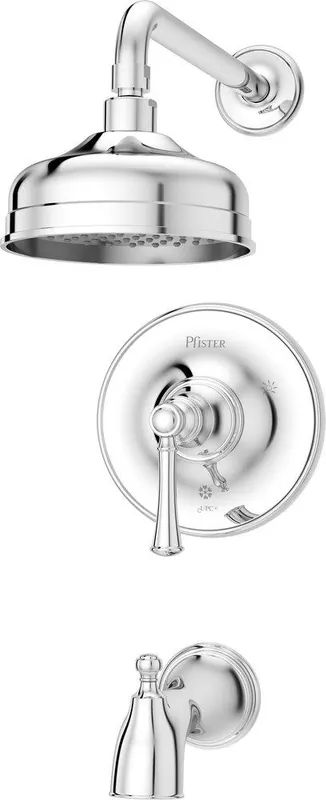 Pfister LG89-8TBC Tisbury One Handle Single Function Bathtub & Shower Faucet in Polished Chrome Trim Only