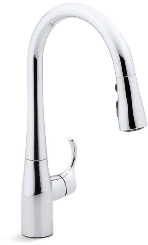 Kohler 597-CP Simplice Single Handle Pull Down Bar Faucet in Polished Chrome