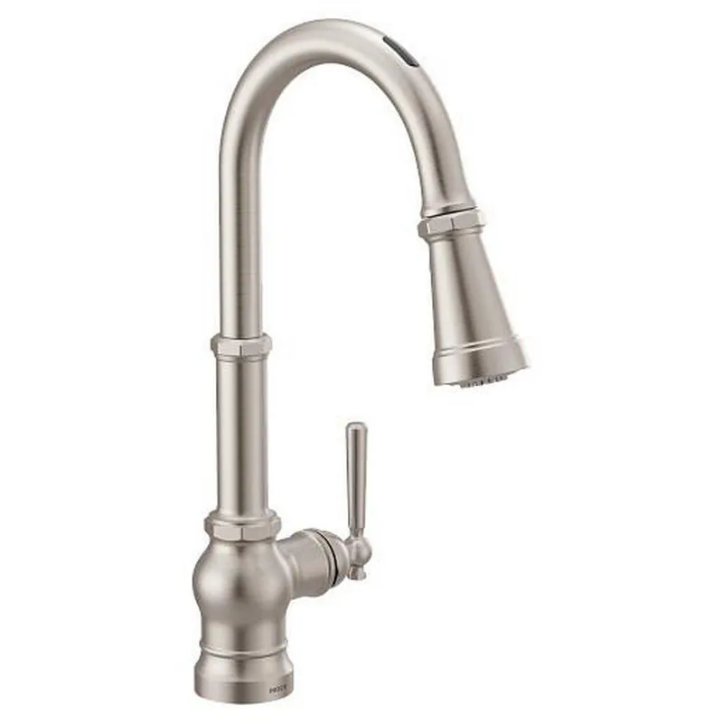 Moen S72003EV2SRS Paterson Single Handle Pull Down Touchless Kitchen Faucet with Voice Activation in Spot Resist Stainless