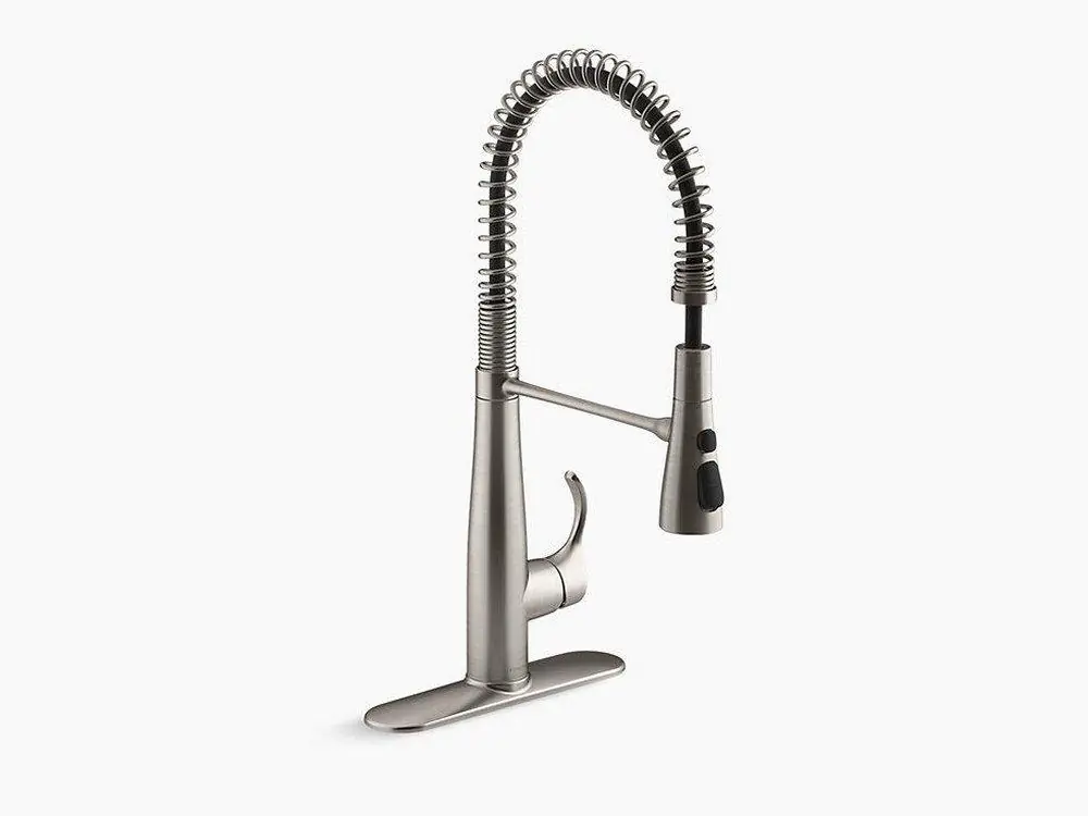 KOHLER 22033-VS Simplice Single Handle Pull Down Kitchen Faucet in Vibrant Stainless