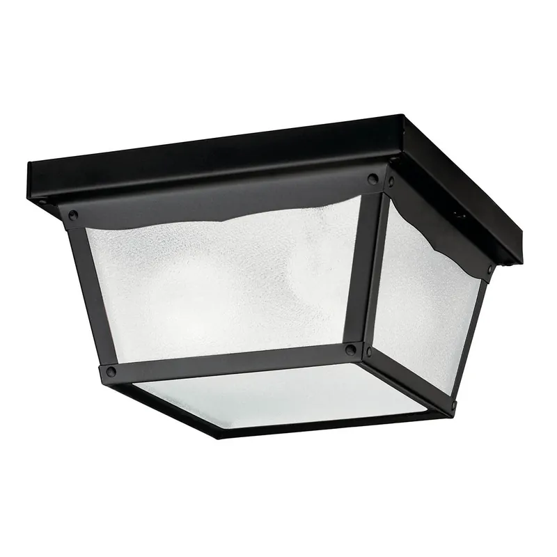 Kichler 345BK 9.25in 2 Light Outdoor Flush Mount
