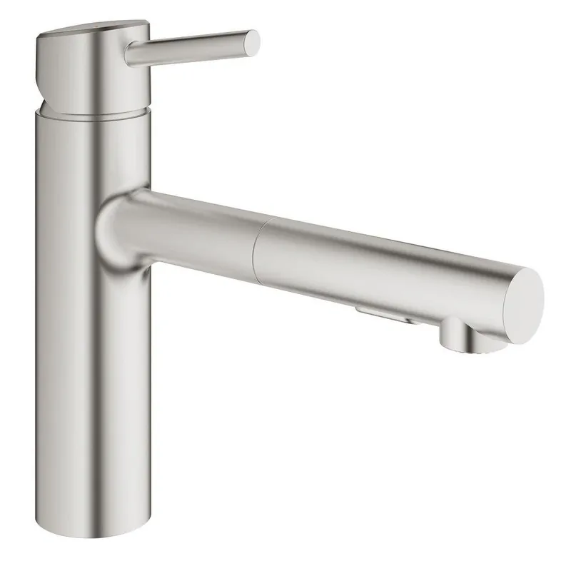 GROHE 31453DC1 Concetto Single Handle Pull Out Kitchen Faucet in SuperSteel Infinity