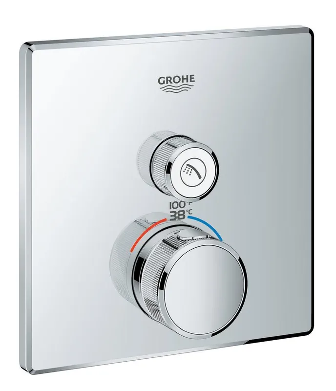 Grohe 29140000 Grohtherm Two Handle Thermostatic Valve Trim in Starlight Chrome