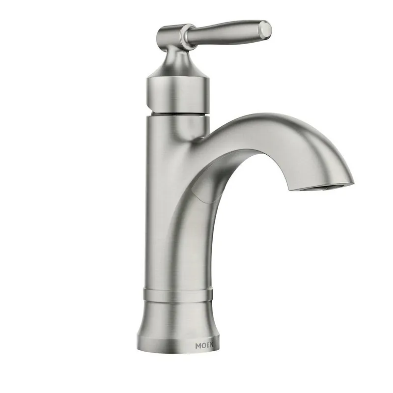 Moen 84970SRN Halle Single Handle Centerset Bathroom Sink Faucet in Spot Resist Brushed Nickel