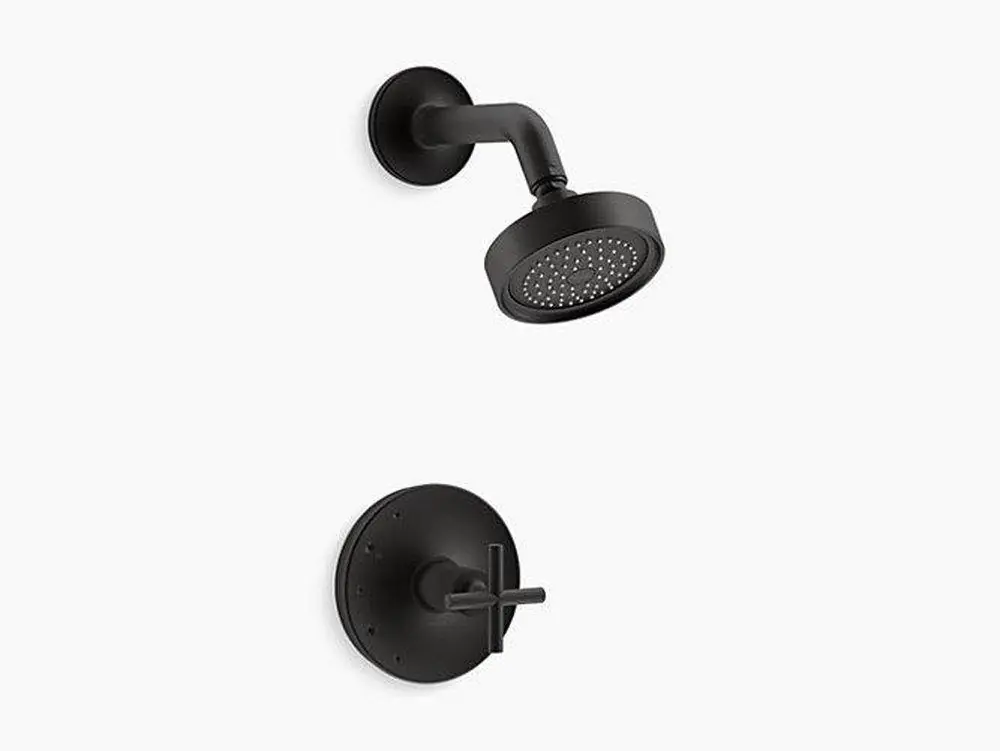 KOHLER TS14422-3-BL Purist One Handle Single Function Shower Faucet in Black (Trim Only)