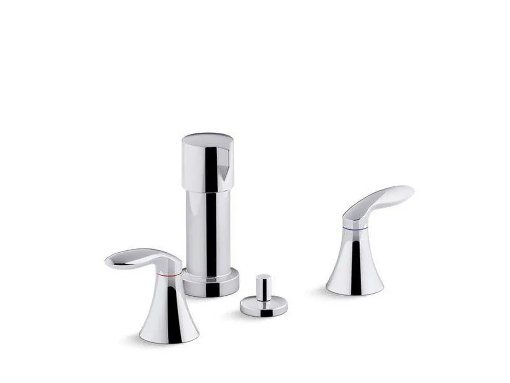 Kohler 15286-4RA-CP Coralais 1.5 gpm 4-Hole Widespread Bidet Faucet with Double Lever Handle