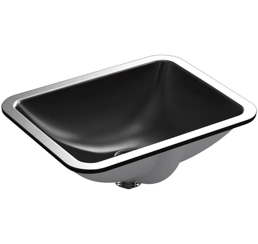 KOHLER 20000-7 Caxton 20-1/4 x 15-11/16 in. Rectangular Undermount Bathroom Sink in Black Black