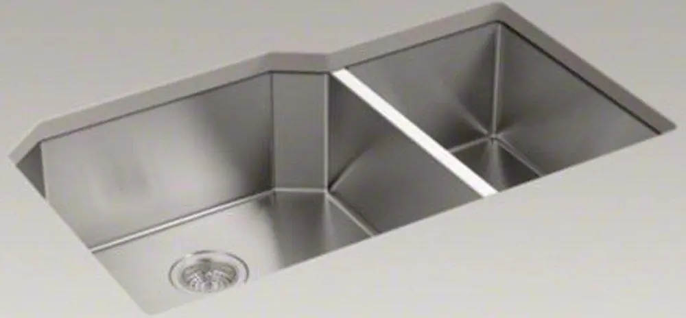 Kohler 5282-NA Strive 35-1/2 x 20-1/4 in. No Hole Stainless Steel Double Bowl Undermount Kitchen Sink