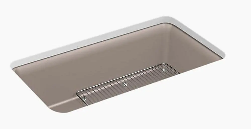 KOHLER 8206-CM3 Cairn 33-1/2 x 18-5/16 in. No Hole Composite Single Bowl Undermount Kitchen Sink