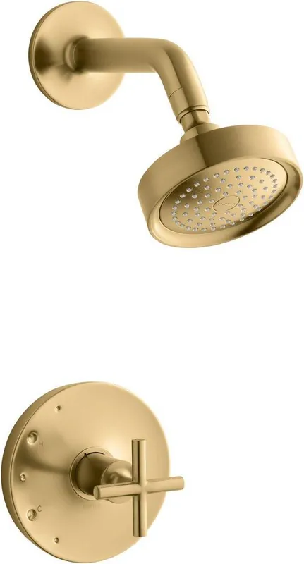 KOHLER TS14422-3-2MB Purist One Handle Single Function Shower Faucet in Vibrant Brushed Moderne Brass (Trim Only)