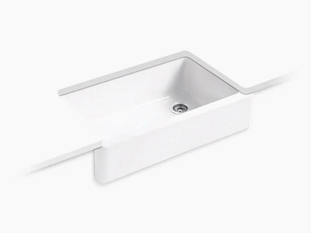 KOHLER 6489-0 Whitehaven 35-11/16 x 21-9/16 in. Cast Iron Single Bowl Farmhouse Kitchen Sink